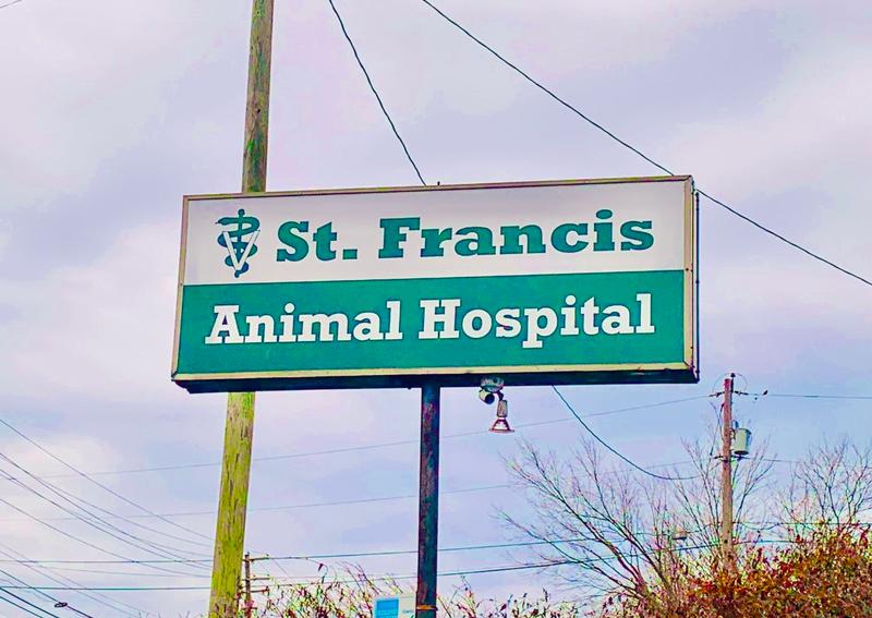 Carousel Slide 9: St. Francis Animal Hospital Exterior Sign